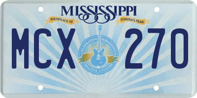 MS license plate MCX270