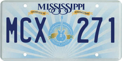 MS license plate MCX271