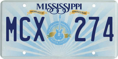 MS license plate MCX274