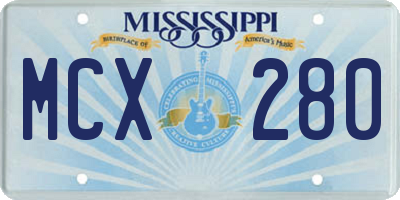 MS license plate MCX280