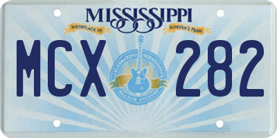 MS license plate MCX282