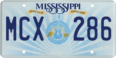 MS license plate MCX286