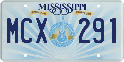 MS license plate MCX291