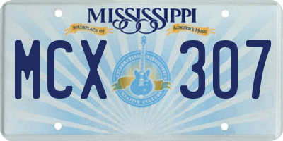 MS license plate MCX307