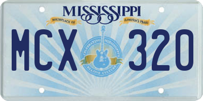 MS license plate MCX320