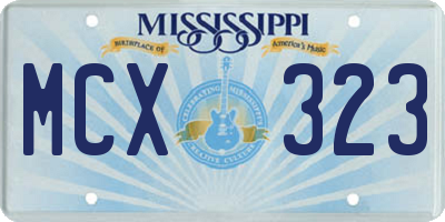 MS license plate MCX323