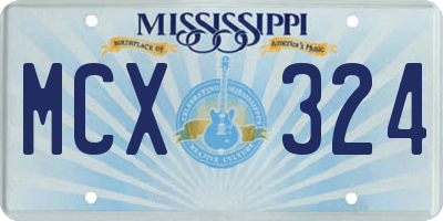 MS license plate MCX324