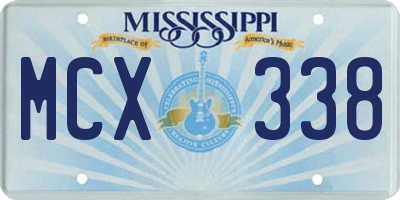 MS license plate MCX338