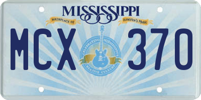 MS license plate MCX370