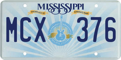 MS license plate MCX376