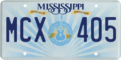 MS license plate MCX405