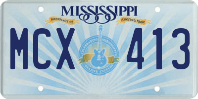 MS license plate MCX413