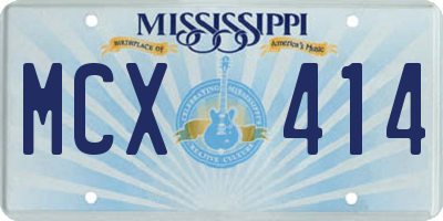MS license plate MCX414