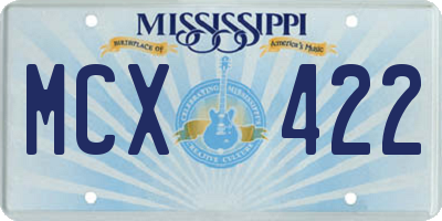 MS license plate MCX422