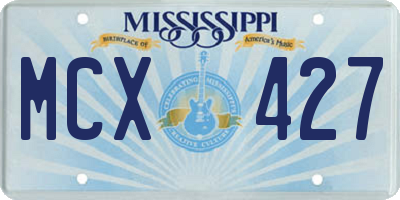 MS license plate MCX427