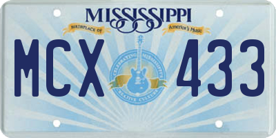 MS license plate MCX433
