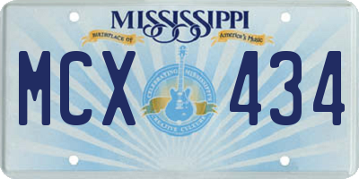 MS license plate MCX434