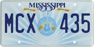 MS license plate MCX435