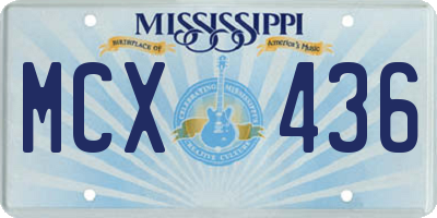 MS license plate MCX436