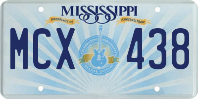 MS license plate MCX438