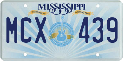 MS license plate MCX439