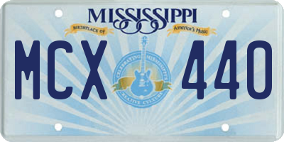 MS license plate MCX440