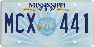 MS license plate MCX441