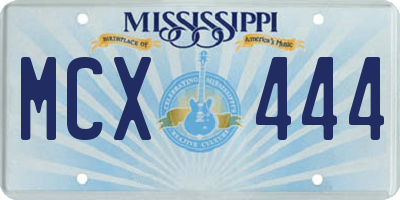 MS license plate MCX444