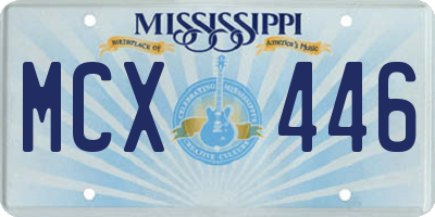 MS license plate MCX446