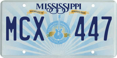MS license plate MCX447