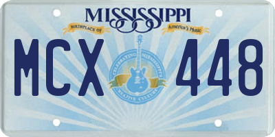 MS license plate MCX448