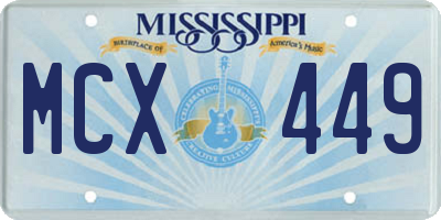 MS license plate MCX449