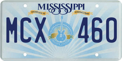 MS license plate MCX460