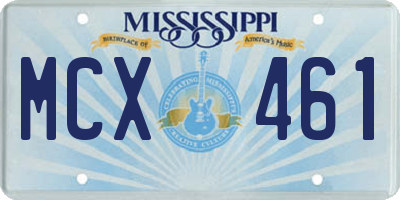 MS license plate MCX461