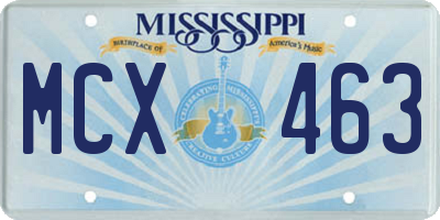MS license plate MCX463
