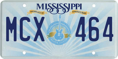 MS license plate MCX464