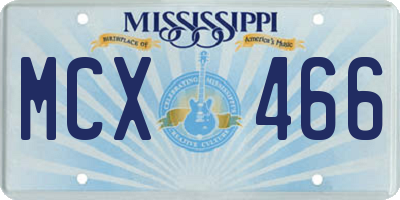 MS license plate MCX466