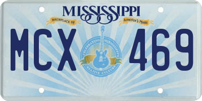 MS license plate MCX469