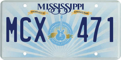 MS license plate MCX471