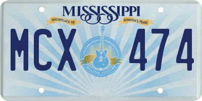 MS license plate MCX474