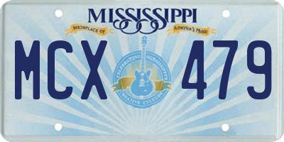 MS license plate MCX479