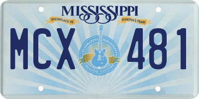 MS license plate MCX481