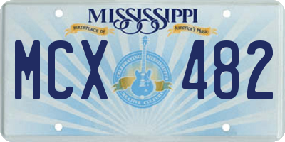 MS license plate MCX482