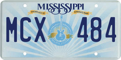 MS license plate MCX484