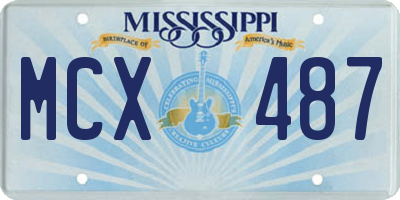 MS license plate MCX487