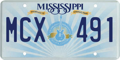 MS license plate MCX491