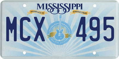 MS license plate MCX495