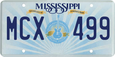 MS license plate MCX499