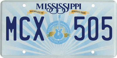 MS license plate MCX505