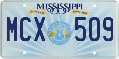MS license plate MCX509